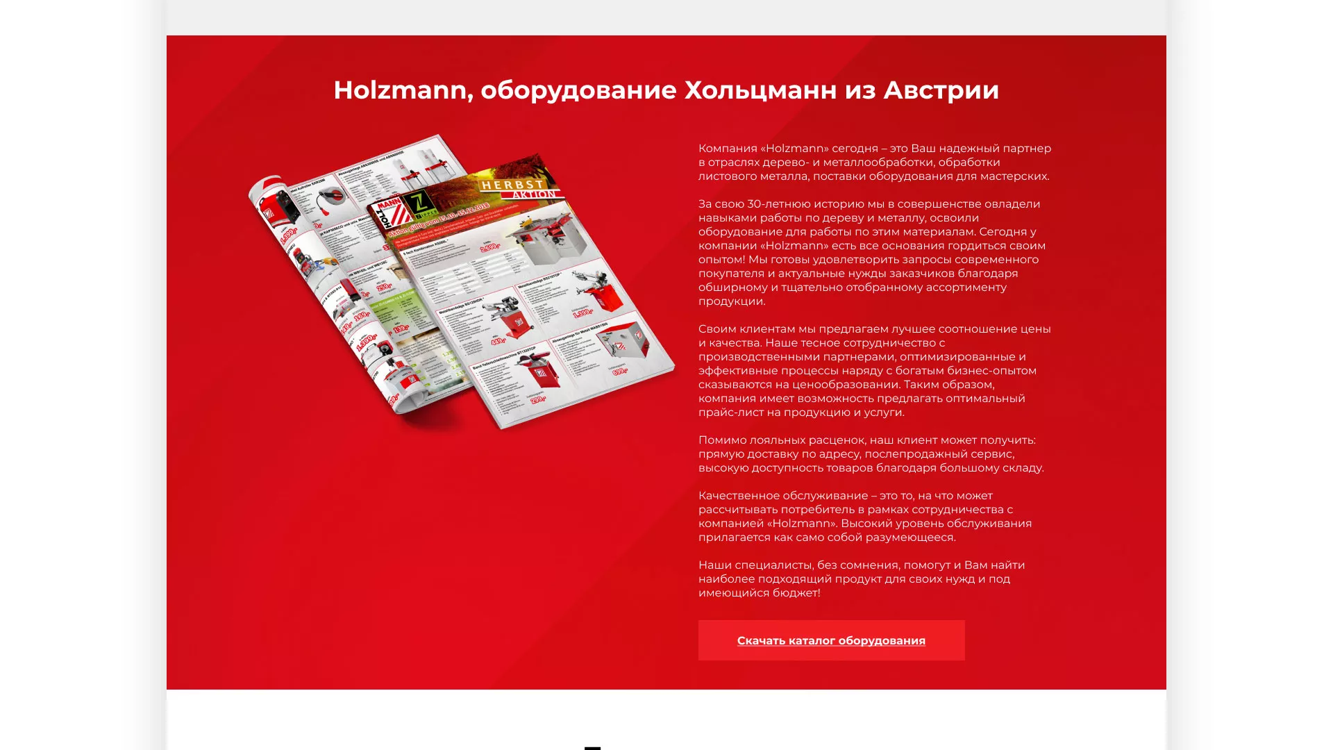 Создание сайта компании «HOLZMANN Maschinen GmbH» в Нерехте