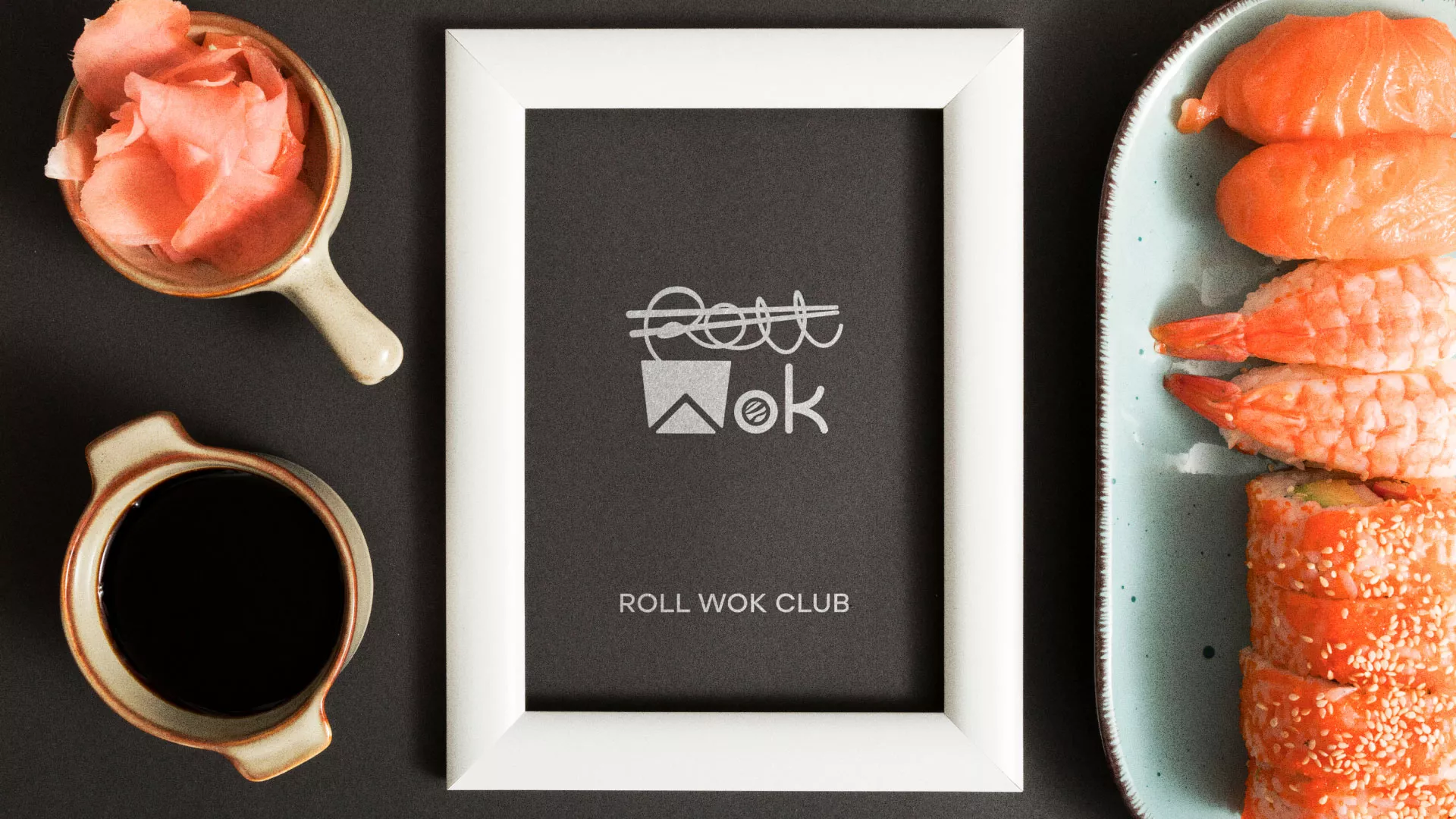 Разработка логотипа суши-бара «Roll Wok Club» в Нерехте