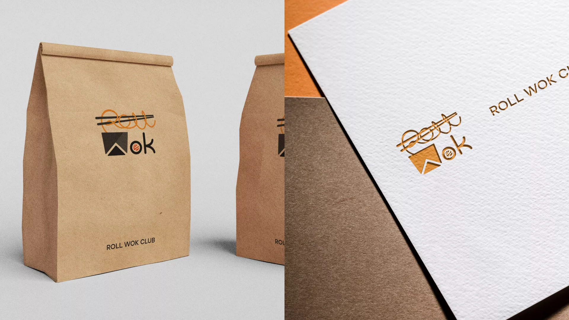 Разработка логотипа суши-бара «Roll Wok Club» в Нерехте