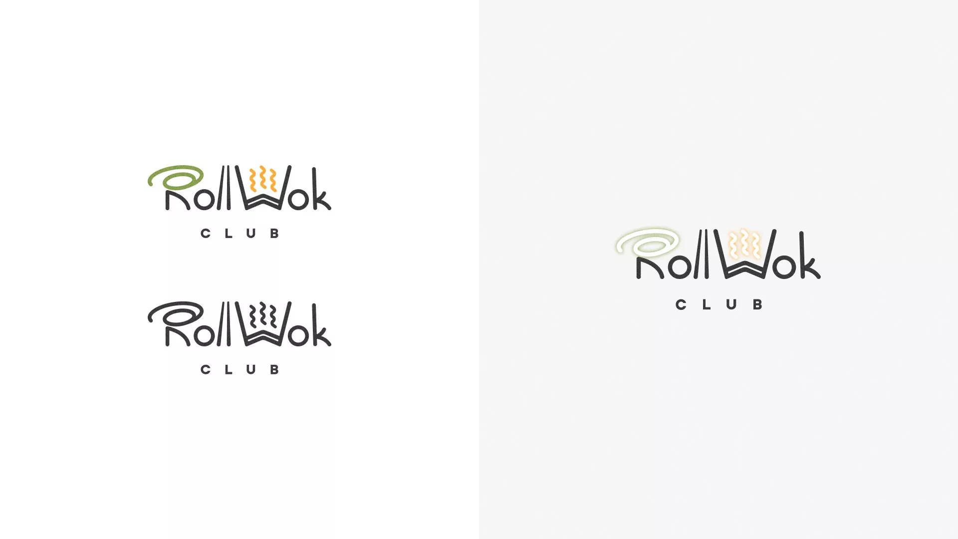 Разработка логотипа и фирменного стиля суши-бара «Roll Wok Club» в Нерехте