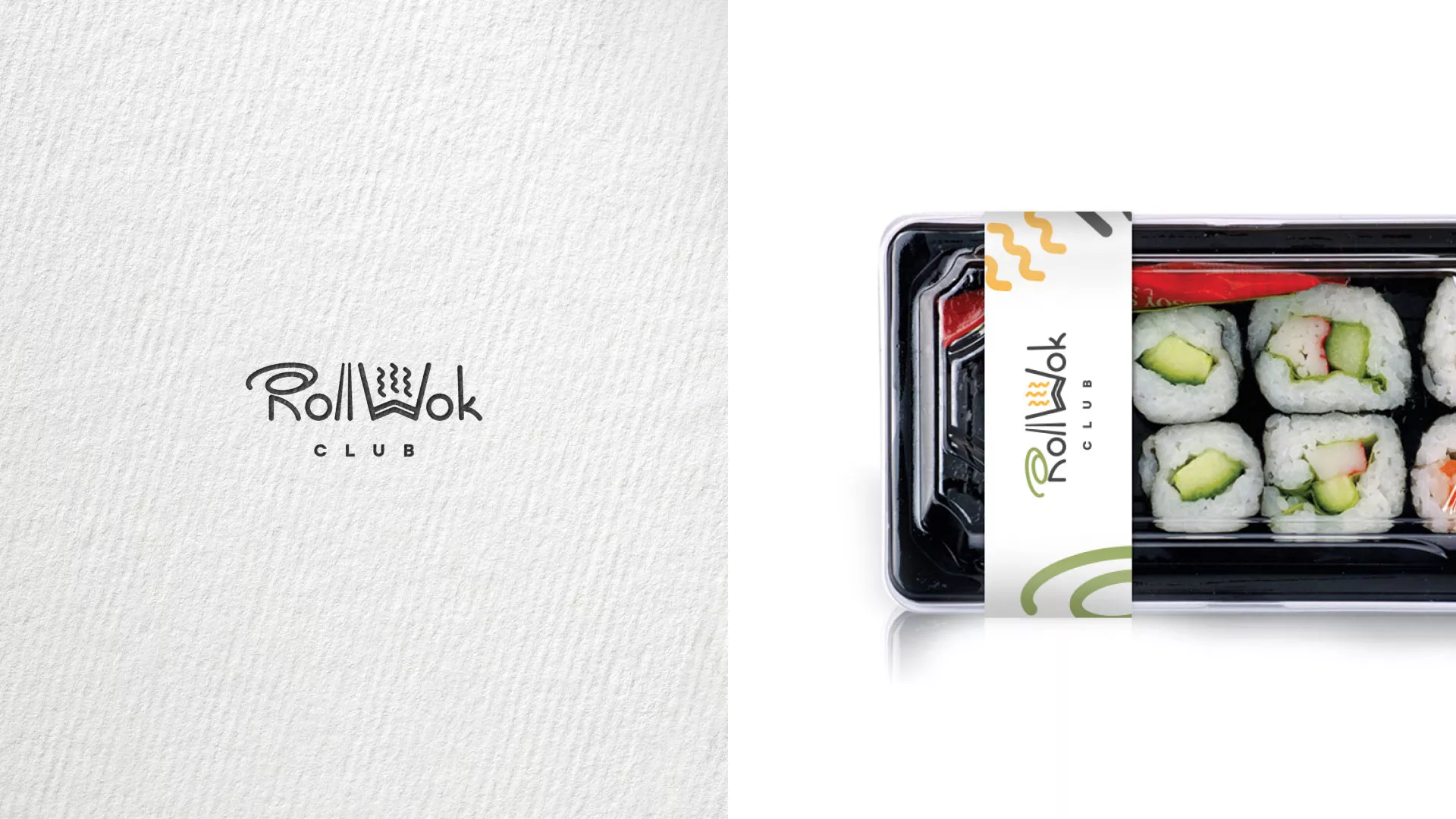 Разработка наклеек для суши-бара «Roll Wok Club» в Нерехте